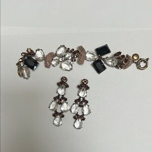 JCrew Crystal and Black Stone Jewelry Set